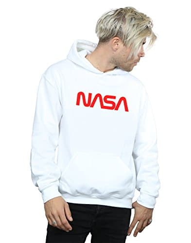 Image of Absolute Cult NASA Men's Modern Logo Hoodie White XX-Large