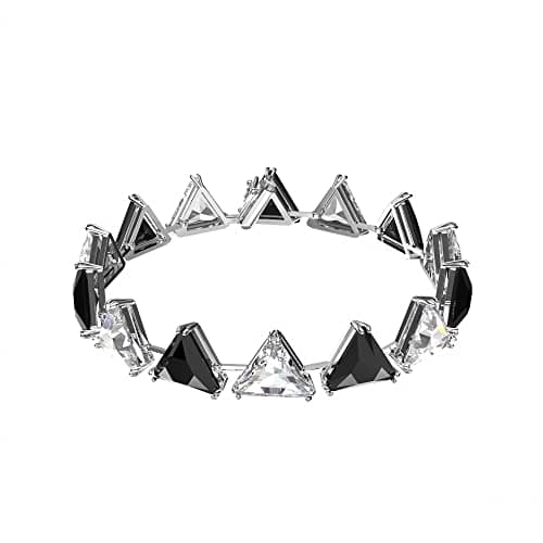 Image of Swarovski Millenia bracelet, Triangle cut crystals, Black, Rhodium plated