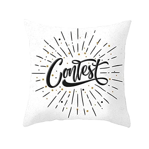 Image of Lieson Throw Pillow Covers for Kids Room, 1Pcs 16x16 Outdoor Cushion Covers Sofa Cushion Covers Black White 40x40cm Contest, Polyester