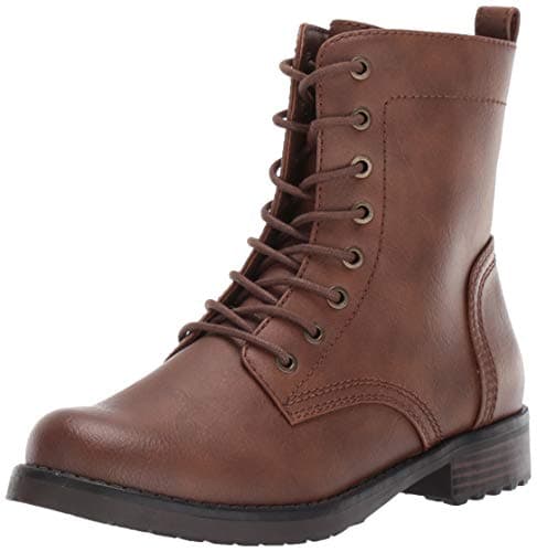 Image of Amazon Essentials Women's Lace-Up Combat Boots, Cognac, 5 UK