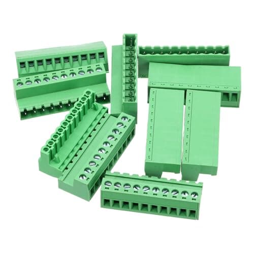 Image of sourcing map 5PCS 10-Pin PCB Mount Screw Terminal Block Connectors 5.08mm/0.2inch Pitch Circuit Board Connectors for Home Appliances, Industrial Project