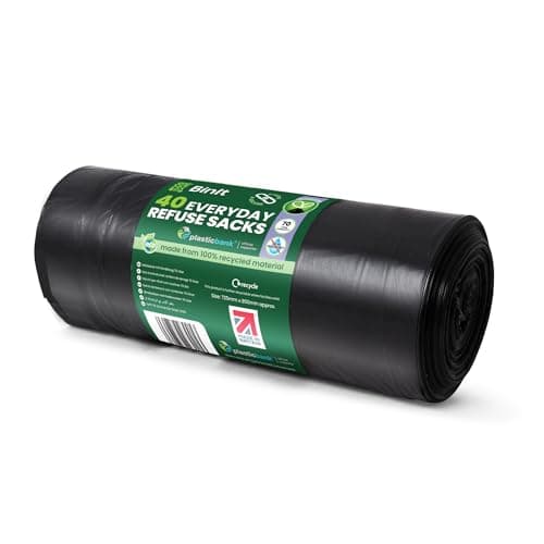 Image of BIN IT 40 Drawstring, Everyday Refuse Sacks, Bin Bags, Bin Liners, 70 Litre, Recycled, Strong, Tear Resistant, 30 μm, Perfect for Everyday Use, Household, Office, Kitchen & Caterers
