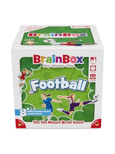 Image of Asmodee BrainBox Football | Fun & Educational Card Game | Ages 8+ | 1+ Players | 10 Minutes Play Time