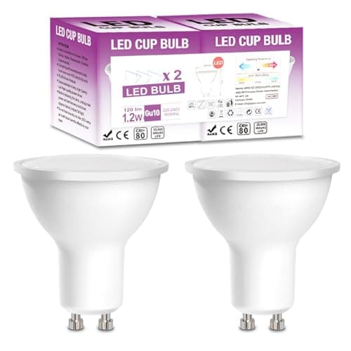 Image of Stoents 2X 1.2W GU10 LED TOMI Warm White 3000K 105lm Lumens Equvilent 10W LED Light Bulb Downlight Spotlight Lighting Lamps Non Dimmable [Energy Class F]