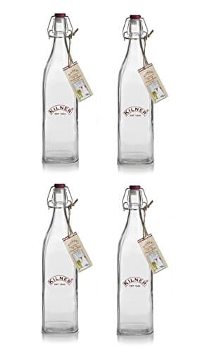 Image of 4 x Kilner Clip Top Glass Preserve Storage Bottle Olive Oil Food Dressing 0.55 Litre