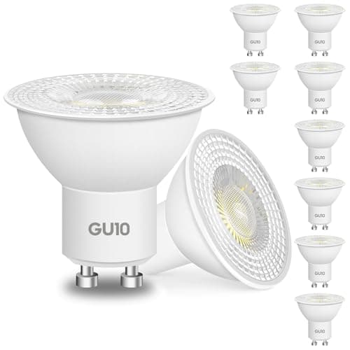 Image of DMSELL 10 Pack GU10 LED Bulbs Cool White, 3000K, 5W, 600LM, CRI>80, Non Dimmable, Non Flicker Spotlight Bulbs for Home
