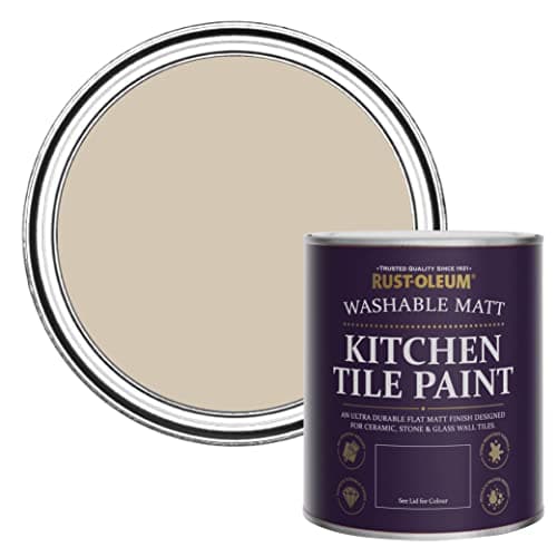 Image of Rust-Oleum Light Brown water resistant Kitchen Tile Paint in Matt Finish - Butterscotch 750ml