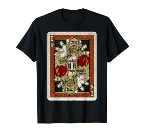 Image of The Big Lebowski The Dude Abides Vintage Playing Card T-Shirt