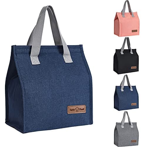 Image of Yikki Lunch Bags for Women Men, Reusable Insulated Leakproof Lunch Box Tote Bag, Cool Bags for Kids Girls Boys Adults, Thermal Cooler Bag for Work School Picnic Travel (Cyan)