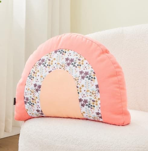 Image of ALAVYA HOME® Decorative Cushion Children's Cushion Rainbow for House Bed Cots – D 40 cm, Cuddly Cushion Children Fluffy with Filling, Decorative Cushion for Baby Room, Children's Room Decoration – 40