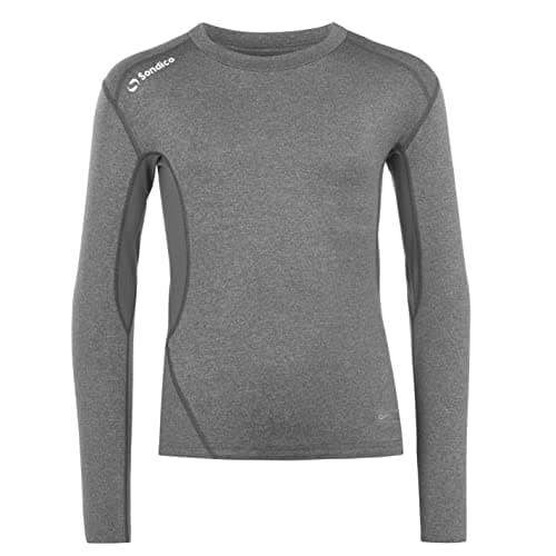 Image of Sondico kids’ long sleeve, core, underwear top - Grey - Large