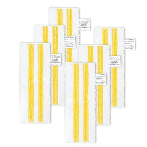 Image of KEEPOW 6 Pack Microfibre Floor Pads Compatible with Karcher EasyFix SC2, SC3, SC4, SC5 Steam Cleaner – Washable Replacement Mop Cloths for Hard Floors and Tiles