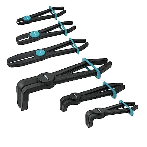 Image of LIBRATON Hose Clamp Pliers Set, 6pcs Straight & 90° Pinch Off Pliers for Brake, Fuel, Coolant, Radiator Hose, Gas Line