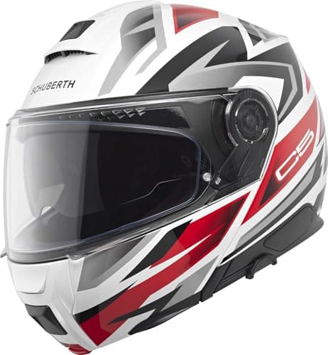 Image of Schuberth C5 Zenith Flip-Up Helmet, Red/White, S (55)