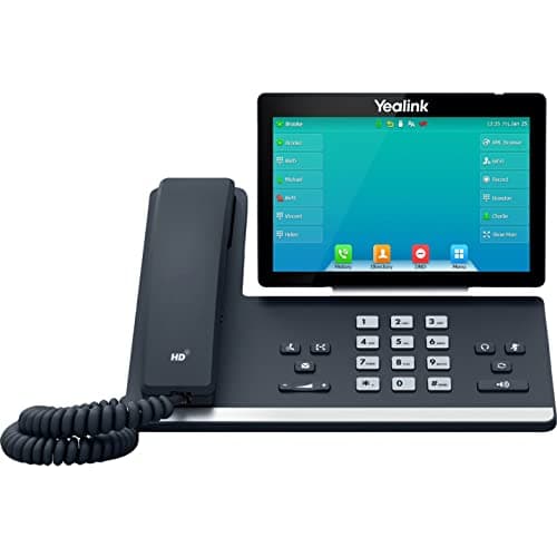 Image of Yealink SIP-T57W Premium Level IP Power over Ethernet Corded Business Phone with Optima HD Voice Technology and 7 Inch Adjustable Touch Screen LCD Display (800 x 480 Pixel) - Black