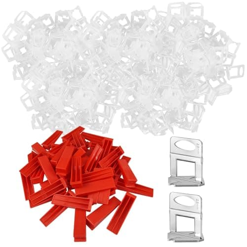 Image of 600 PCS Tile Leveling System 2mm Set, 500 x Spacer Clips + 100 x Wedges, Levelling System for Stones and Floors