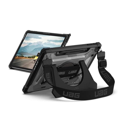 Image of URBAN ARMOR GEAR UAG Designed for Microsoft Surface Pro 1st Edition 12" Case - Rugged Protective Cover with Multi-angle Built-in Kickstand Pen Holder Hand Strap & Shoulder Strap, Plasma Ice/Black