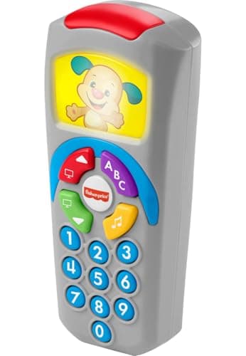 Image of Fisher-Price Laugh & Learn Baby Learning Toy Puppy’S Remote Pretend Tv Control With Music And Lights For Ages 6+ Months