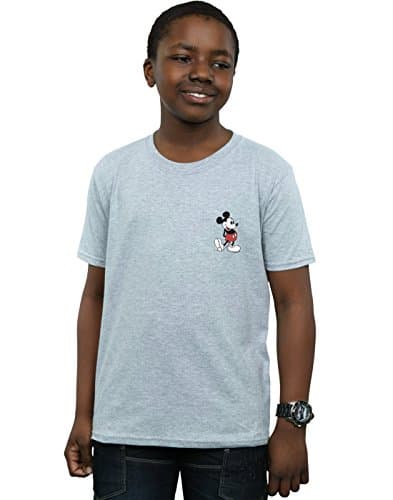 Image of Disney Boys Mickey Mouse Kickin Retro Chest T-Shirt Sport Grey 7-8 Years