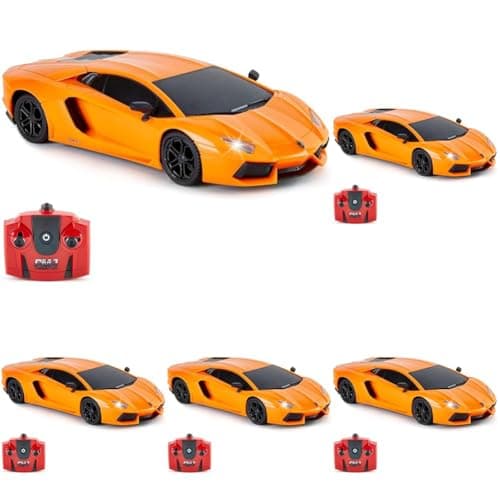 Image of CMJ RC Cars Lamborghini Aventador LP700-4 Officially Licensed Remote Control RC Car 1:24 Scale Working Lights 2.4Ghz (Orange) (Pack of 5)