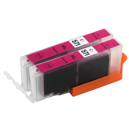 Image of Go Inks 2 Magenta Ink Cartridges to replace Canon CLI-571M Compatible/non-OEM for PIXMA Printers, High Capacity