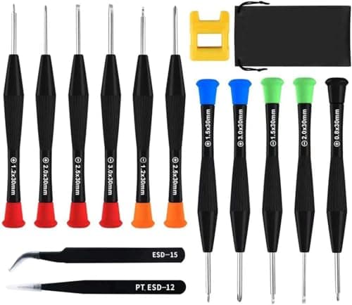 Image of Glasses Screwdriver, 11 PCS Small Screwdriver Set for Spectacle PS4 Watch Jewellers with 2PCS Tweezers, Magnetizer and Storage Bag