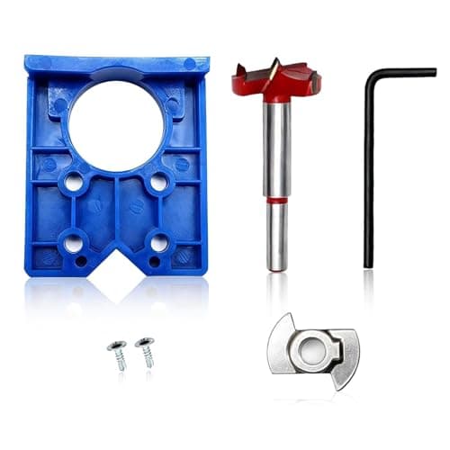 Image of 35mm Hinge Jig Drill Bits Set, Drill Guide Door Concealed Hinge Jig Boring Hole Saw Cutter with Positioner for Cabinet Mounting Plate Wood Furniture Door Hinges Installation