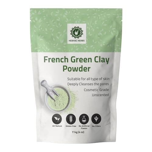 Image of French Green Clay Powder | Face Mask Oily Skin, Deep Facial Cleanser, Softening Skin, Body Clay | Natural Detoxifying Mask| 114 g - 4 oz