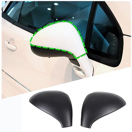 Image of DIYUCAR ABS Plastic Car Side Rearview Wing Mirror Cover Cap Trim For Peugeot 207 308 2006-2014 Exterior Accessories (Matte Black)