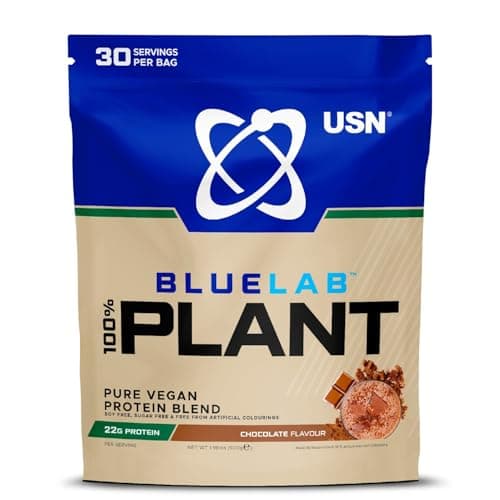 Image of USN 100% Plant Protein Chocolate, Vegan Protein Powder (900g) A Sugar Free, Plant Based Protein Blend With No Soy and No Artificial Flavours