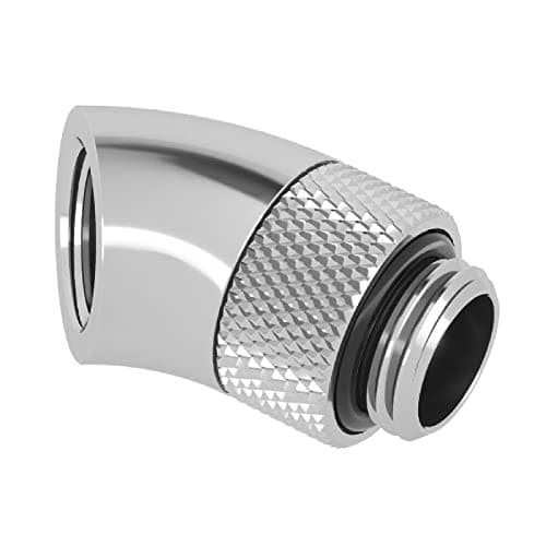 Image of Barrow G1/4 Male Rotary to 45 Degree Female Angle - Shiny Silver