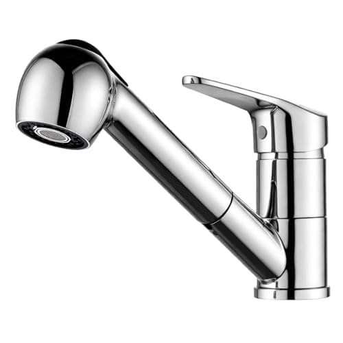 Image of Ibergrif Roma - Kitchen Sink Mixer taps with Pull Out Spray Head, Chrome, Silver M14550
