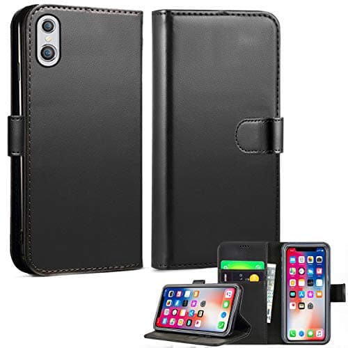 Image of Mobile Stuff iPhone XS Max Leather Wallet Case - Folio Flip Book Cover with Magnetic Clasp Closure - Adjustable Viewing Stand (iPhone XS Max, Black)