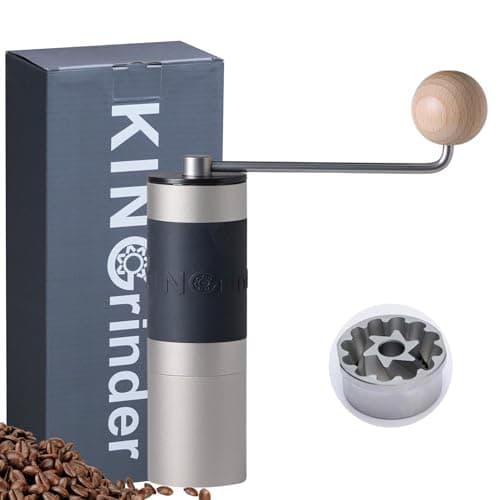 Image of 【Sliver】 KINGrinder K2 Straight Handle Manual Coffee Grinder with 140 Adjustable Grinding Levels for Aeropress, French Press, Drip, Espresso, 20-25g Capacity