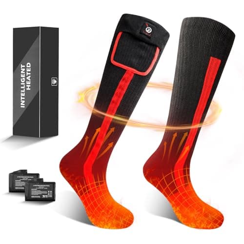 Image of Heated Socks for Men Women Rechargeable,Thermal Electric Battery Ski Socks in Cold Weather Winter Warm for ‎Running Walking Camping Hiking Training Work Skiing Sleeping Cold Feet