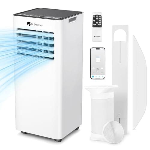 Image of DR.PREPARE 9000 BTU Air Conditioning Unit, 4-in-1 Portable Air Conditioner Smart WiFi Enabled, Dehumidifier, Cooling Fan with 2 Speeds, 24H Timer & Sleep Mode, Child Lock, Dual Window Venting Kit