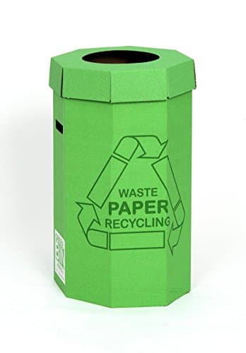 Image of Acorn Green Bin for Office Paper Recycling (Pack 5) Made in the UK for a lower carbon footprint - Pack includes one sample Tough Green Bin Liner