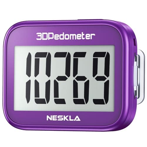 Image of NESKLA 3D Pedometer for Walking, Simple Step Counter with Large Digital Display, Step Tracker with Removable Clip Lanyard, Accurately Track Steps for Men Women Kids Adults Seniors