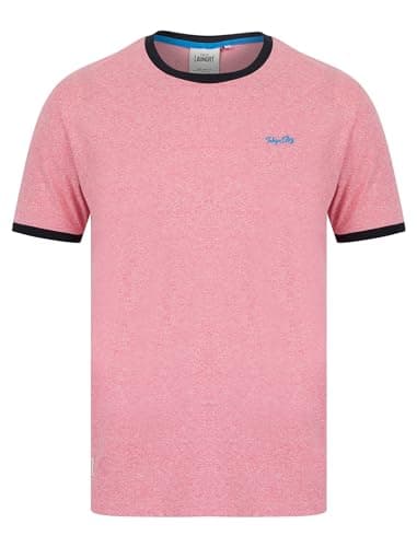 Image of Tokyo Laundry Men's 'Trevor' Grindle Cotton Blend Crew Neck Ringer T-Shirt Light Pink