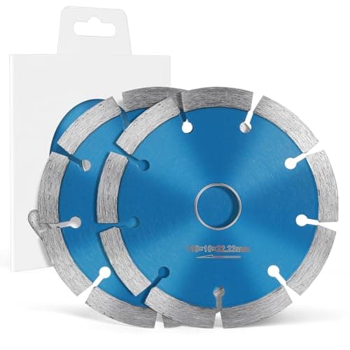 Image of Flintronic 115mm Diamond Cutting Discs for Angle Grinder, 2PCS Superior Diamond Mortar Disc 115mm/4.5", Wet & Dry Cutting for Building Materials, Saw Blades for Mortar, Concrete, Stone, Bricks (Blue)
