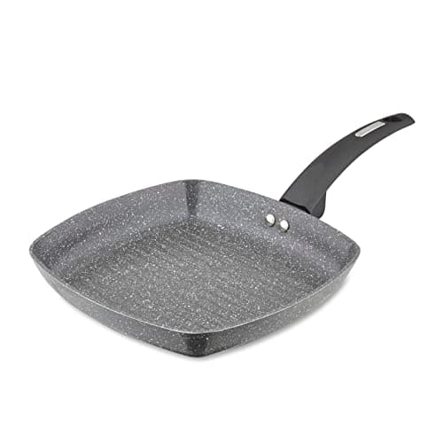 Image of Tower T80336 Cerastone Forged Grill Pan with Non-Stick Coating and Soft Touch Handle, 25cm, Graphite