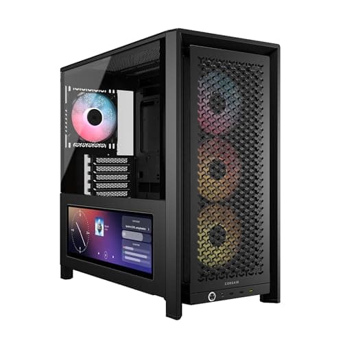 Image of CORSAIR FRAME 4000D LCD RS ARGB Modular Mid-Tower ATX PC Case – XENEON EDGE LCD Touchscreen, InfiniRail Fan Mounting System, 4x RS120 ARGB PWM Fans, Reverse Motherboard Support – Black