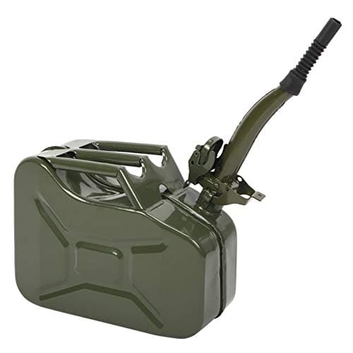 Image of Petrol Jerry Can 10L With Spout, Metal Fuel Tank Portable Oil Diesel Storage for Car Truck Motorcycle Vehicle Off Road Emergency Supply, 2.6 Gallon Water Container (Green)
