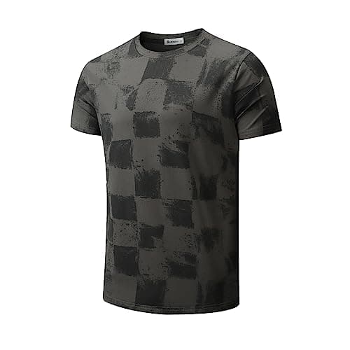 Image of RONOMO Men's Round Neck Short Sleeved T-Shirt | Medium Elasticity | Soft and Breathable | Pre Shrunk Treatment| (GZ Grey S)