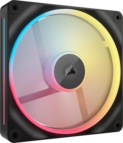 Image of Corsair iCUE LINK LX140-R RGB 140mm PWM Reverse Fan – Single Fan – Low-Noise, Magnetic Dome Bearing, Dual Light Loops, QuikTurn™ Screws, Zero RPM Mode – Black