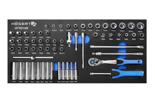 Image of Hogert Technik Socket wrench set HT7G148 Chrome vanadium steel