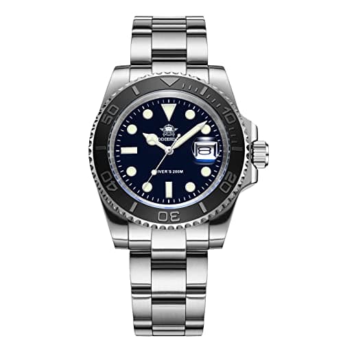 Image of ADDIEDIVE 41mm Diver Quartz Watch for Men Waterproof 200M Brushed Stainless Steel Band Luminous Dial