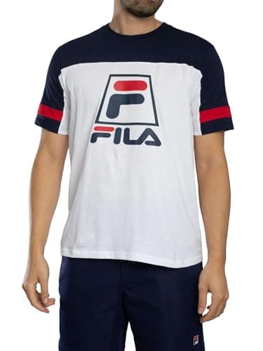 Image of FILA Men's Damon T-Shirt, Navy/White/Red, L