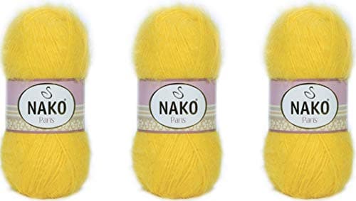 Image of NAKO Paris, Knitting Yarn, Crochet Yarn, Acrylic Shawl Winter Hat Scarf Yarn - 3 Skein(Ball) 40% Premium Acrylic - 60% Polyamide Each Skein/Ball 100 gr 268 yds - 11872-Moonflower