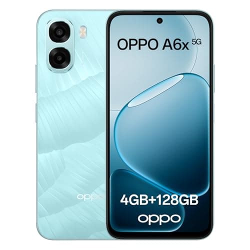 Image of OPPO A6x 5G Android Unlocked Smartphone, 4+128GB, 6.75" 120Hz Ultra Bright Display, 50MP Ultra-Clear Camera, 6100mAh Battery, MediaTek Dimensity 6300, IP64 Water Resistance, Ice Blue